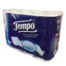 Tempo Toilettenpapier "für das sichere Gefühl von Sauberkeit" 3-lagig, blau 24 Rollen á 150 Blatt