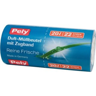 Pely Zugbandbeutel mit Duft," Reine Frische" 22 Beutel á 20 Liter