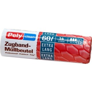 Pely Zugband-Müllbeutel (14x60 Liter Beutel extra lang)