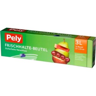 Pely Frischhalte-Beutel mit Sicherheits-Verschluß, 10 Beutel á 3 Liter