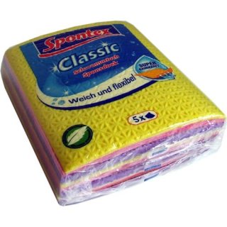 Spontex Classic Schwammtuch mit Textilverstärkung, 15 Stück