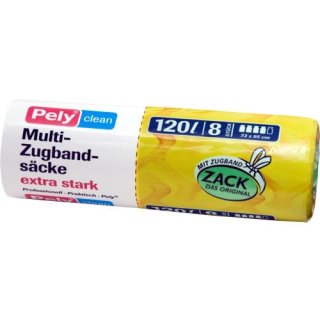 Pely clean Multi-Zugbandsäcke, 120 Liter, 8 Stück