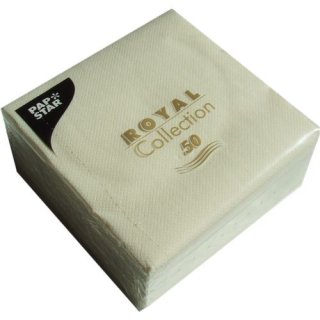 50 Servietten "ROYAL Collection" 1/4-Falz 25 cm x 25 cm champagner