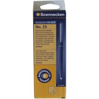 Kugelschreiber blau, Kunstoffmine, 10 Stück (02250 Nr.25)