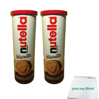 nutella biscuits 2er Pack (2x166g Rolle) + usy Block