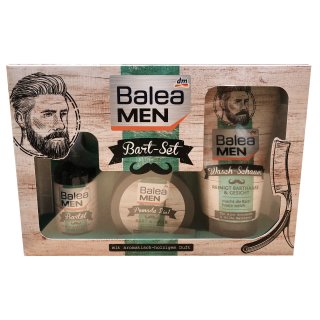 Balea Geschenkset - weihnachtsgeschenke Bart-Set für Man (Bartöl 50ml, Pomade 2in1 100ml, Wasch-Schaum 150ml), 1er Set