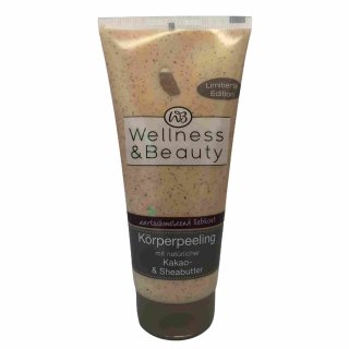 Wellness & Beauty Körperpeeling mit Kakao- & Sheabutter 200ml