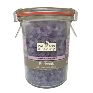 Wellness & Beauty Badesalz mit  Lavendel & Olive 160g