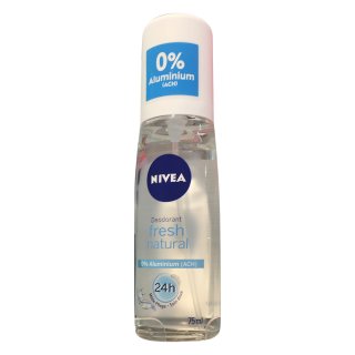 NIVEA Deo Zerstaeuber Deodorant Fresh Natural 0% Aluminium(ACH) 75 ml