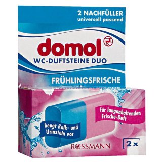 domol WC-Duftsteine Duo Nachfüller Frühlingsfrische 2x40g