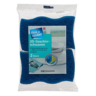 flink & sauber 3D-Geschirrschwamm 2St