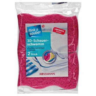 flink & sauber 3D-Scheuerschwamm 2St