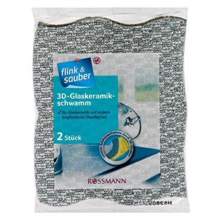 flink & sauber 3D-Glaskeramikschwamm 2St