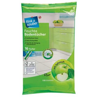 flink & sauber feuchte Bodentücher Apfel 16St