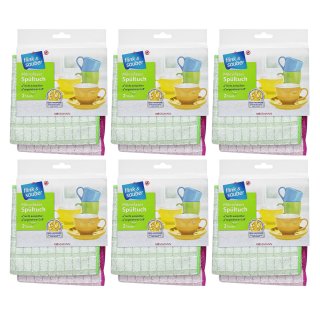 flink & sauber Mikrofaser Spültuch 1St, 6erPack
