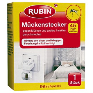 RUBIN Mückenstecker 1 Elektro-Verdampfer + 1 Fläschchen 35 ml 1Set