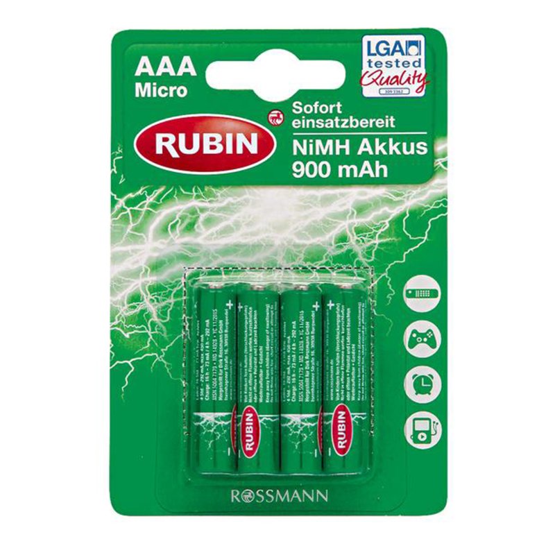 <span>RUBIN RUBIN AAA Micro HRL03 NiMH Akkus 4 Stk </span> (4305615407364)