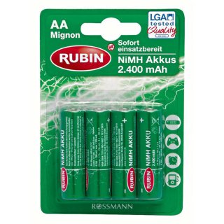 RUBIN AA Mignon HRL6 NiMH Akkus 4St