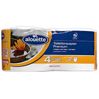 alouette Toilettenpapier Premium 2 Rollen à 160 Blatt