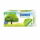 DANKE Toilettenpapier 8 Rollen x 150 Blatt 6er Pack (6x 8 Rollen) + usy Block
