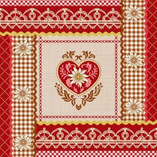 Papstar Servietten Oktoberfest Rustic Memories 3lagig 1/4 Falz 33x33cm (20 Stck. Packung)