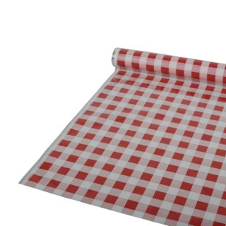 Papstar Tischdecke Folie Rot Karo 50m x 80cm (1 Stck. Packung)