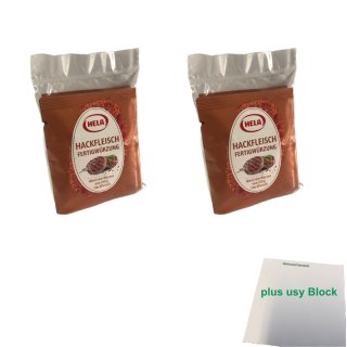 Hela Hackfleisch Fertigwürzung (2 Sets, 10 Beutel a 7g) plus usy Block