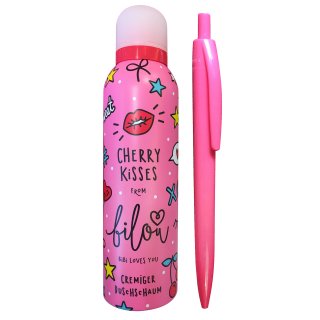 bilou Duschschaum CHERRY KISSES und gratis usy Pinkpen (200 ml Flasche)