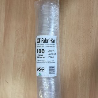 Fabri-Kal Deckel für Drink Cup Becher transparent mit Loch für Bubble Tea Trinkhalm Ø 10cm (100 Stück)