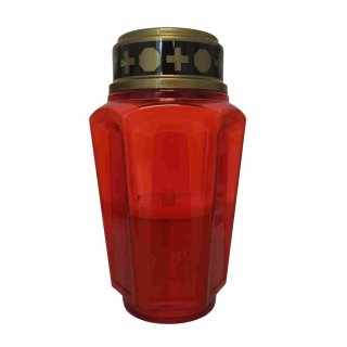 usy LED Grablicht Grabkerze Grableuchte Ohne Batterien Rot 9x18cm (1 Stck. Packung)