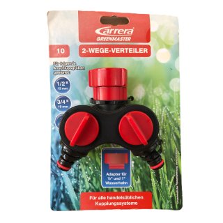 Carrera Greenmaster 2-Wege-Verteiler in schwarz mit Adapter (Nr.10n) grün