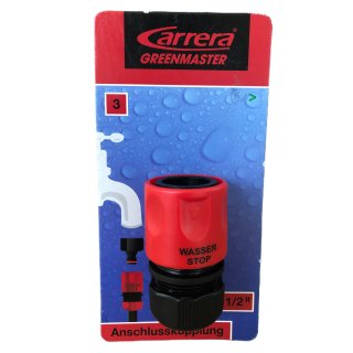 Carrera Greenmaster Anschlusskupplung mit Wasserstopp in rot (Nr.3)