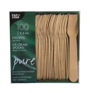Papstar Eislöffel aus Holz 9,4cm (100 Stück)
