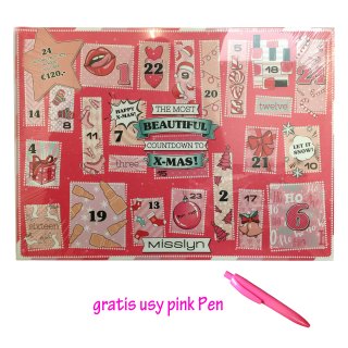 Misslyn Kosmetik-Adventskalender THE MOST BEAUTIFUL COUNTDOWN TO X-MAS! + gratis usy Pink Pen (1St)