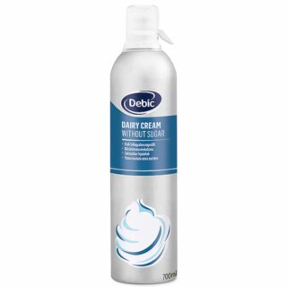 Gastro Sprühsahne ungesüßt 35% von Debic (700ml Flasche, blau)