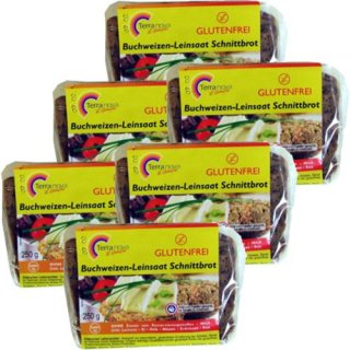 Terranova-Schnittbrot "Buchweizen-Leinsaatbrot" 6 x 250g