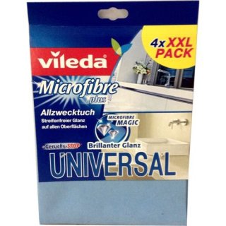 Vileda Microfibre (Microfaser) UNIVERSAL Allzwecktuch (1 Pack, 4 Tücher)