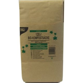 Papstar 3 Kompostsäcke aus Papier 120 l 110 cm x 68 cm braun