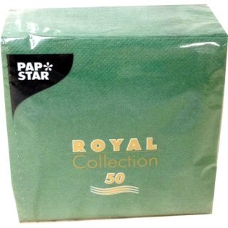 50 Servietten "ROYAL Collection" 1/4-Falz 25 cm x 25 cm dunkelgrün