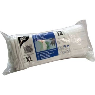 Handschuhe aus Baumwolle (weiß, Größe XL, 12 Paar)