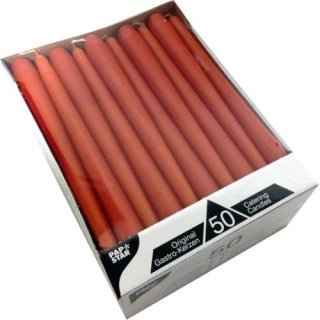 Leuchtkerzen 25cm, Farbe: terracotta (50 Stck., Ø2,2cm)