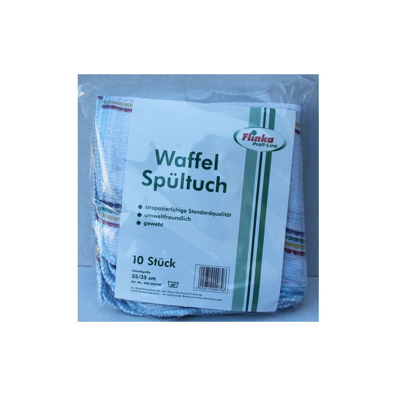 10 Stck. Packung Flinka Waffel Spültücher Naturbelassen 35x35 cm Bunt 