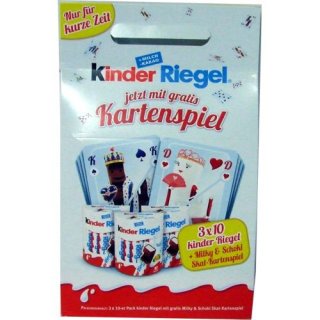 Ferrero Kinderriegel mit Skat-Kartenspiel (3 x 10 Riegel á 21g)