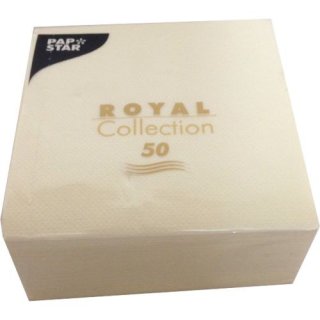 50 Servietten "ROYAL Collection" 1/4-Falz 25 cm x 25 cm champagner "Delicate Line"