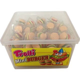 Trolli Mini Burger aus Fruchtgummi 600g (60 Stück in Box)