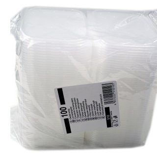 Deckel für Verpackungsbecher, eckig, klar von Gude (100Stk)