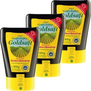 Grafschafter Goldsaft Zuckerrübensirup, Spenderflaschen (3x 500 Gramm)