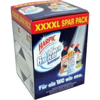 Harpic Power Plus XXXXL Sparpack, 2x Harpic Original, 2x White & Shine, 2x Citrusfrisch (6x750ml)