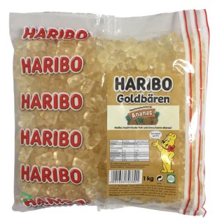 Haribo Goldbären pineapple (1kg Bag gummybear white) single variety