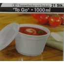Papstar Suppenschale EPS "to go" mit Deckel, 1L Füllmenge (21 Stck.)